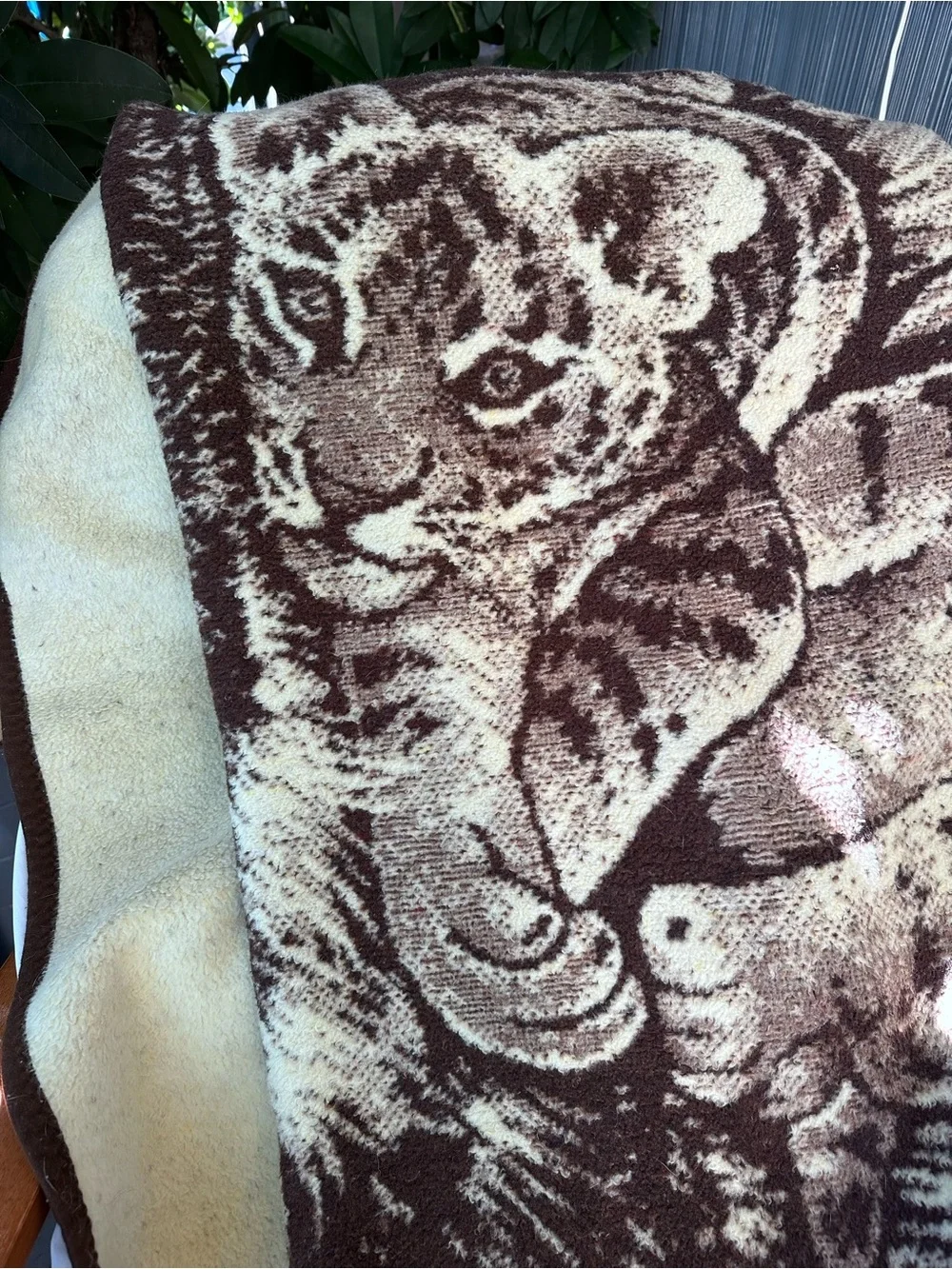 Vintage MORA Blanket Tiger Cubs Reversible 78